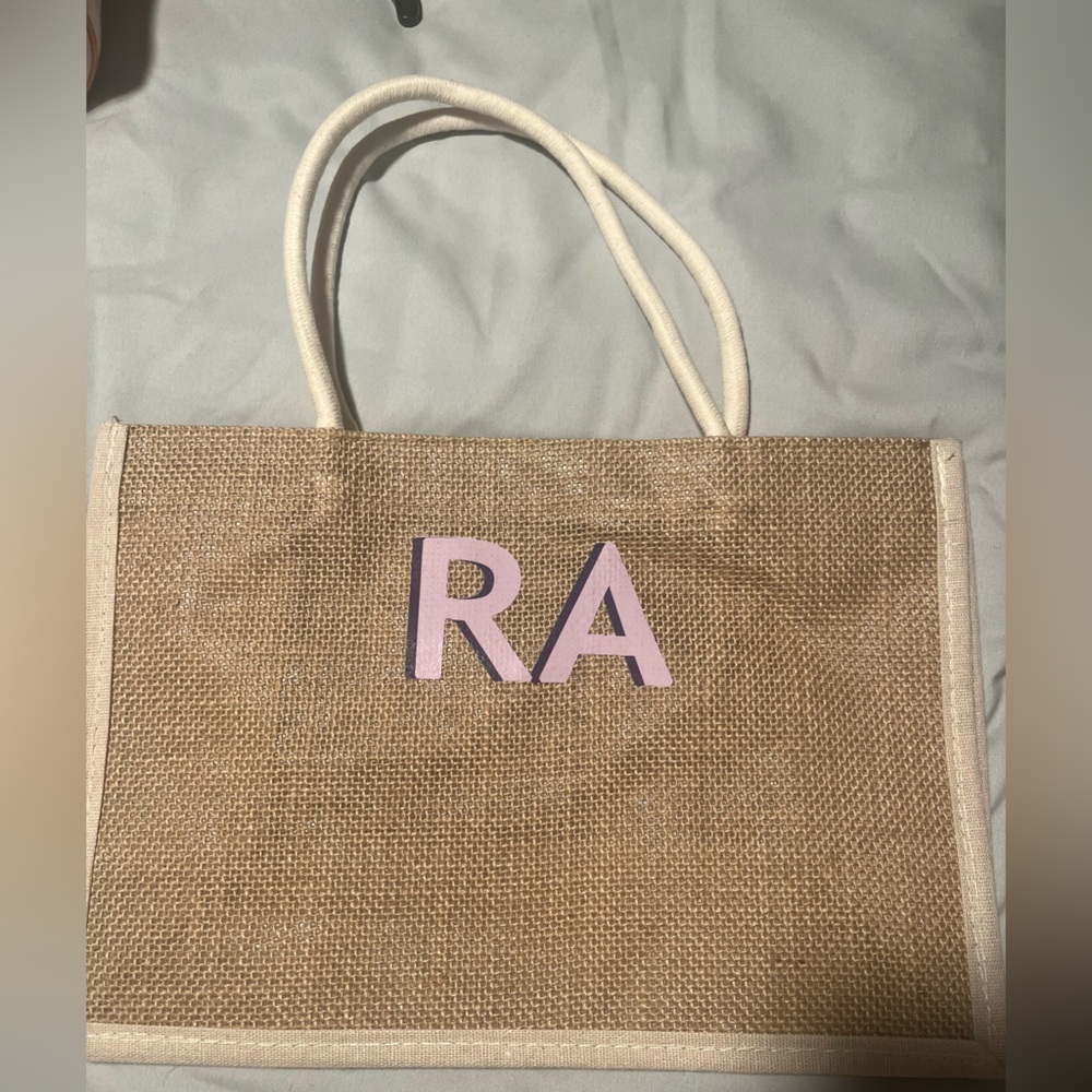 Tan and Cream Women's Tote Bag